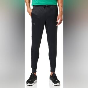 Under Armour Men's Armour Fleece Joggers Black Sweatpants Loose Fit Size Large